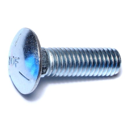 Midwest Fastener Carriage Bolt, Square Neck, 14 (Coarse), 1-1/2 in L, Steel, Zinc Plated, 6 PK 31882